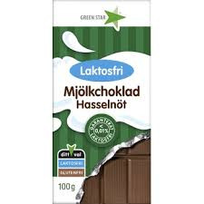 Mjölkchoklad Hasselnöt Laktosfri 100 G Green Star
