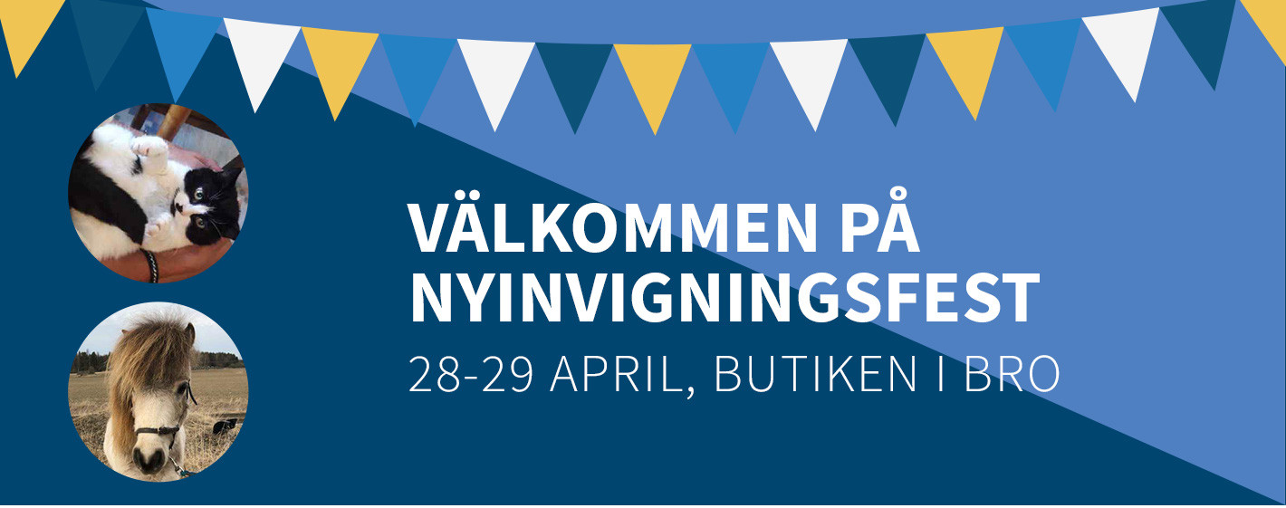 Kampanj och kalas i samband med nyinvigning i Bro-butiken 28-29 april